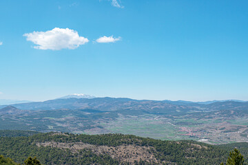 the scenic view of Salda lake from the Tınaz Tepe (2079) m. in Yeşilova, Burdur