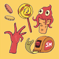 fun monster doodle sticker