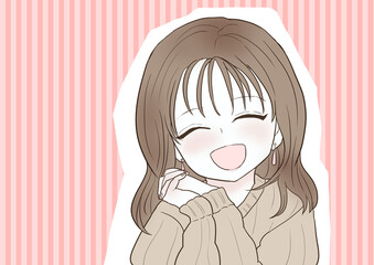 笑顔の女性　背景あり