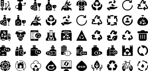 Cycling Icon Set Isolated Silhouette Solid Icons With Sign, Symbol, Illustration, Design, Vector, Cycle, Icon Infographic Simple Vector Illustration