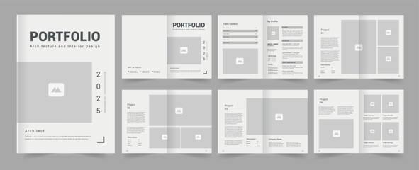 Architecture portfolio, a4 standard size print ready  portfolio template and interior portfolio design