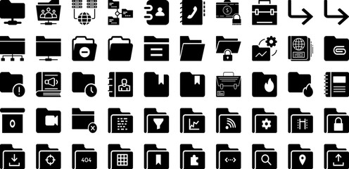 Directory Icon Set Isolated Silhouette Solid Icons With Symbol, Directory, Sign, Vector, Web, Icon, Business Infographic Simple Vector Illustration