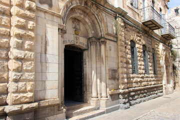 Birth place of Virgin Mary in old city of Jerusalem - Israel. Birthplace cave of Mary.