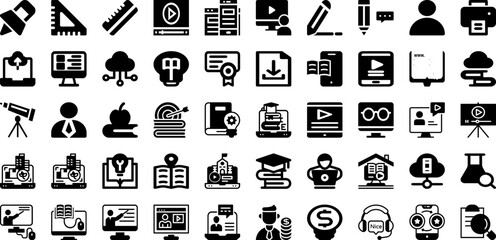 Earning Icon Set Isolated Silhouette Solid Icons With Icon, Finance, Vector, Coin, Bank, Money, Cash Infographic Simple Vector Illustration