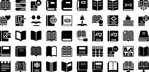 Education Icon Set Isolated Silhouette Solid Icons With Web, Vector, Education, Set, Icon, School, Symbol Infographic Simple Vector Illustration