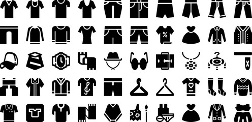 Fashion Icon Set Isolated Silhouette Solid Icons With Set, Outline, Symbol, Vector, Collection, Icon, Fashion Infographic Simple Vector Illustration
