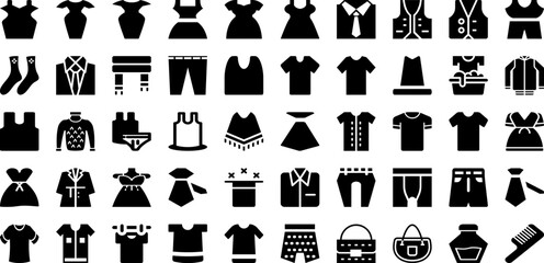 Fashion Icon Set Isolated Silhouette Solid Icons With Set, Symbol, Outline, Icon, Vector, Fashion, Collection Infographic Simple Vector Illustration