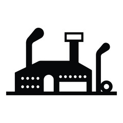 Factory Flat Icon Isolated On White Background