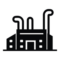 Factory Flat Icon Isolated On White Background