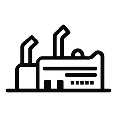 Factory Flat Icon Isolated On White Background