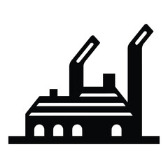 Factory Flat Icon Isolated On White Background