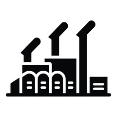 Naklejka premium Factory Flat Icon Isolated On White Background