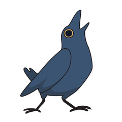 black raven bird_Pose 