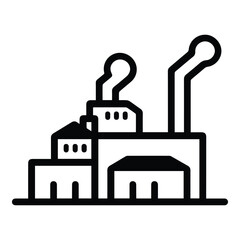 Factory Flat Icon Isolated On White Background