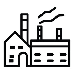 Factory Flat Icon Isolated On White Background
