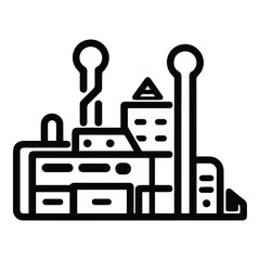 Factory Flat Icon Isolated On White Background