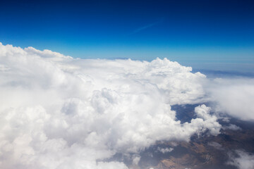 Aerial View - Clouds over Andes Mountains in Cusco, Peru