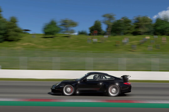 Porsche Carrera RS panning 3D illustration 28 Mar, 2023, Monza, Italy