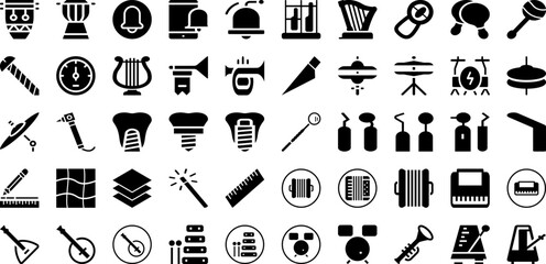 Instrument Icon Set Isolated Silhouette Solid Icons With Line, Outline, Vector, Set, Icon, Symbol, Instrument Infographic Simple Vector Illustration