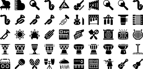Instrument Icon Set Isolated Silhouette Solid Icons With Vector, Instrument, Outline, Set, Symbol, Line, Icon Infographic Simple Vector Illustration