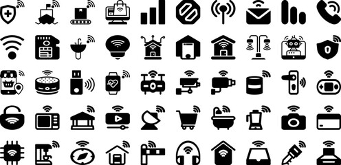 Internet Icon Set Isolated Silhouette Solid Icons With Icon, Symbol, Web, Vector, Online, Internet, Illustration Infographic Simple Vector Illustration