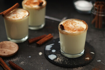 Kogel mogel drink made from eggs with cream