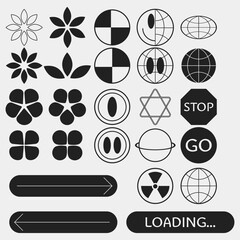 Collection of Memphis Elements. Vector Geometric Shapes Set.