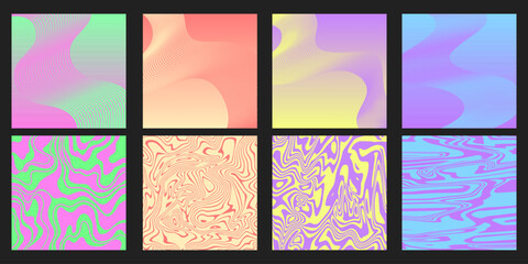 Groovy Backgrounds Collection. Y2k aesthetic. Funky Minimal Geometric Backdrops Collection.