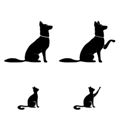 animal cat dog gives a paw vector pose - 599284634