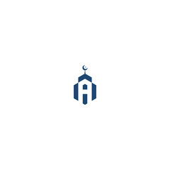 mosque with the initials A logo