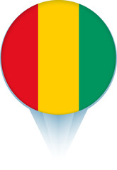 Fototapeta premium Map pointer with flag of Guinea.