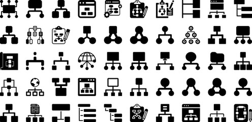 Sitemap Icon Set Isolated Silhouette Solid Icons With Internet, Icon, Vector, Sitemap, Symbol, Website, Web Infographic Simple Vector Illustration - obrazy, fototapety, plakaty