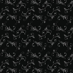 Retro black ornamental floral background