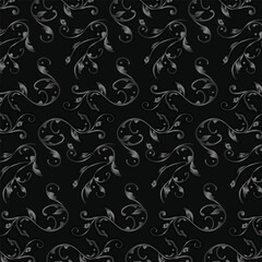 Vintage black ornamental floral background