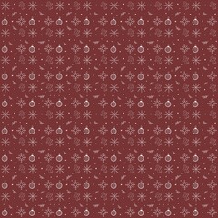Christmas Seamless Pattern With Red Background