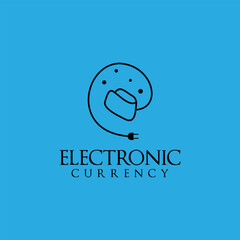 Virtual money digital currency wallet logo design