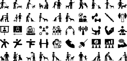Training Icon Set Isolated Silhouette Solid Icons With Seminar, Vector, Business, Icon, Set, Training, Symbol Infographic Simple Vector Illustration