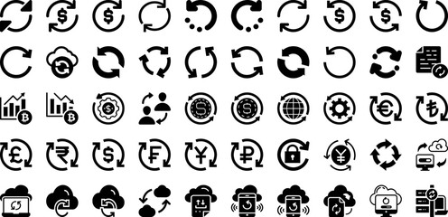Update Icon Set Isolated Silhouette Solid Icons With App, Symbol, Icon, Update, Vector, Application, Sign Infographic Simple Vector Illustration