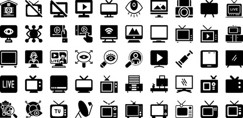 Vision Icon Set Isolated Silhouette Solid Icons With Goal, Business, Line, Concept, Symbol, Strategy, Vision Infographic Simple Vector Illustration