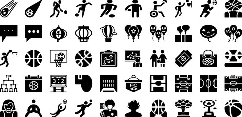 Ball Icon Set Isolated Silhouette Solid Icons With Symbol, Vector, Isolated, Illustration, Icon, Ball, Design Infographic Simple Vector Illustration