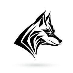 Unleash the power of the wolf with this striking animal emblem, ideal for logos, t-shirts, badges, and versatile design applications. Illustration on white background