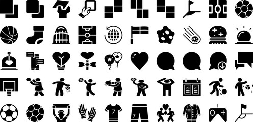 Ball Icon Set Isolated Silhouette Solid Icons With Symbol, Illustration, Ball, Vector, Design, Icon, Isolated Infographic Simple Vector Illustration