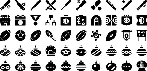 Ball Icon Set Isolated Silhouette Solid Icons With Icon, Ball, Illustration, Design, Vector, Isolated, Symbol Infographic Simple Vector Illustration