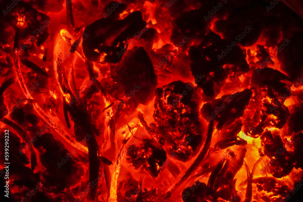Poster blaze fire flame with texture background. fire flame with smoke. abstract fire explosion spark backg