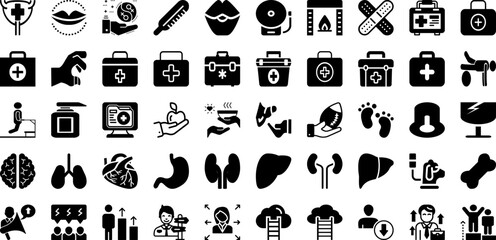 Care Icon Set Isolated Silhouette Solid Icons With Icon, Outline, Vector, Line, Set, Sign, Care Infographic Simple Vector Illustration