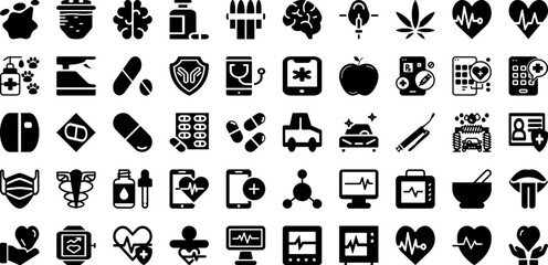 Care Icon Set Isolated Silhouette Solid Icons With Outline, Line, Set, Icon, Sign, Vector, Care Infographic Simple Vector Illustration