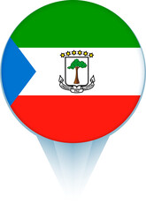 Map pointer with flag of Equatorial Guinea.