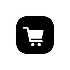 Trolley, shopping cart icon vector isolated on a square background