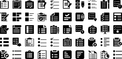 Check Icon Set Isolated Silhouette Solid Icons With Symbol, Ok, Icon, Check, Sign, Mark, Vector Infographic Simple Vector Illustration