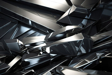 Generative AI illustration of futuristic shiny metallic pattern with abstract background that can be used for wallpaper